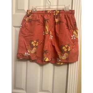 Tommy Bahama Mens Tropical Floral Ukulele Swim Trunks Coral Pink Large Nylon